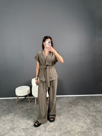 Leson Haki  Premium Tensel Kumaş Yelekli İkili TakımGausTAKIMGU007236