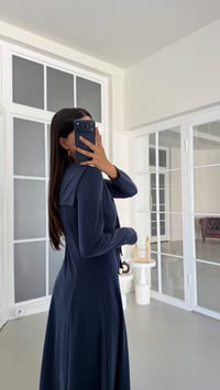 Lacivert Şal Detaylı Modal Kumaş Elbise GAUS-01917GAUSELBİSEGAUS-01917