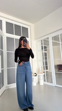 Mavi Beli Lastikli Geniş Paça Jean GAUS-01876GAUSDENİM PANTOLONGAUS-01876