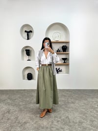 Gosa Haki Beli Lastikli Gabardin Kumaş EtekGausETEKGU008957