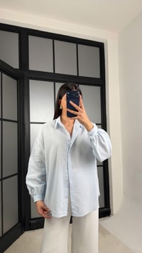Açık Mavi Çizgili Pinterest Gömlek GAUS-01200GAUSShirtGAUS-01200