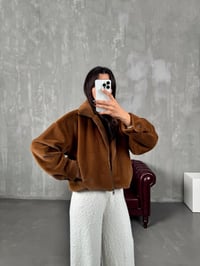 Care Kahve Cepli Astarlı Peluş CeketGausCEKETGU00903795