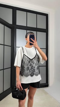 Ekru Dantel Atlet Detaylı Tshirt GAUS-01370GAUSTSHIRTGAUS-01370