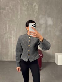 Venice Antrasit Düğmeli Kaşe CeketGausCEKETGU00904208