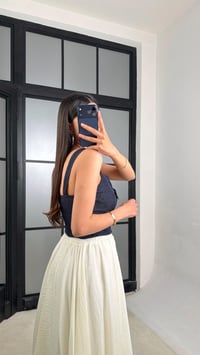 Lacivert Zımba Detaylı Tasarım Korse GAUS-01502GAUSBlouseGAUS-01502