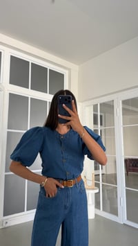 Lacivert Balon Kol Denim Ceket GAUS-02039GAUSJacketsGAUS-02039