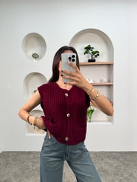 Maje Bordo ZR Model Düğmeli Yelek Hırka GausHIRKAGU00903760