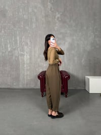 Dona Haki İthal Kumaş Beli Lastikli Jogger PantolonGausPANTOLONGU100498