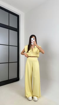 Sarı Cepli Yelek Beli Lastikli Pantolon Modal Eşofman Takım Gaus00523GausTAKIMGU1002227