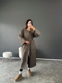 Loc Gri Yırtmaçlı Kuşaklı Kaban GausKABANGU002518