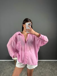 Let Pembe Çizgili Premium Salaş Gömlek  GausGÖMLEKGU007229
