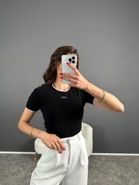 Abril Siyah Baskılı TshirtGausTSHIRTGU007162