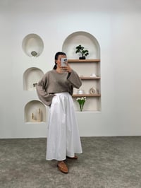 Gosa Beyaz Beli Lastikli Gabardin Kumaş EtekGausETEKGU0090393