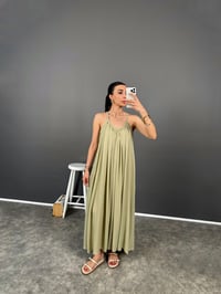 Pelike Yeşil Astarlı Premium Askılı ElbiseGausELBİSEGU008263