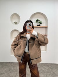 Dash Kahve Deri Şeritli Peluş Biker MontGausMONTGU00903737