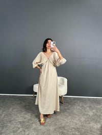 Boheme Sırt Dekolteli Müslin Kumaş Uzun Elbise GausELBİSEGU004752