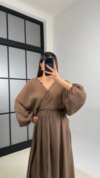 Kahve Transparan Üst Beli Lastikli Astarlı Etek Takım GAUS-01111GAUSTAKIMGAUS-01111