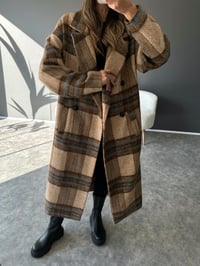 Premium Kahve Ekose Astarlı Uzun KabanGausKABANGU002858