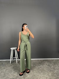 Korel Haki Keten Kemerli TulumGausTULUMGU008180