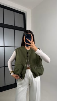 Haki Beli Lastikli Astarlı Premium Süet Yelek GAUS-00637GAUSYELEKGAUS-00637