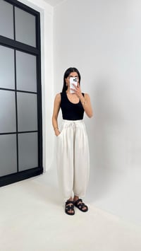 Taş Beli Lastikli Cepli Balon Keten Pantolon Gaus00391GausPANTOLONGU1001916