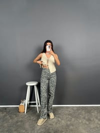 ZR Leopar Desenli Weg Lide Jean PantolonGausPANTOLONGU008896
