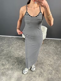 Basic Çizgili İp Askılı Elbise GausELBİSEGU007204
