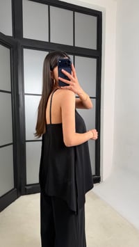 Siyah Örgü Askılı Tencel Tulum GAUS-01436GAUSTULUMGAUS-01436