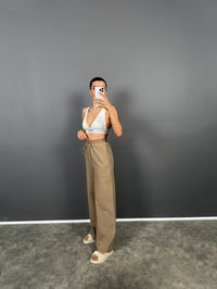 DK Kahverengi Astarlı Keten Pantolon GausPANTOLONGU008795