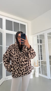 Leopar Desenli Yarım Fermuarlı Polar Sweatshirt GAUS-01916 GAUS-01925GAUSSWEATSHIRTGAUS-01925