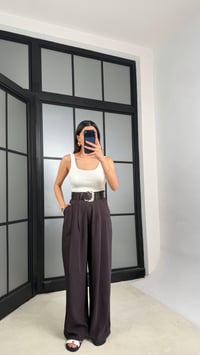 Kahve Kemerli Geniş Paça Pantolon GAUS-01339GAUSPANTOLONGAUS-01339