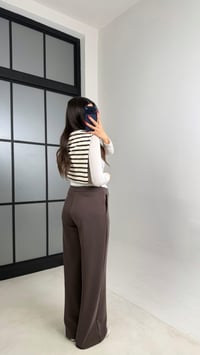 Kahve Beli Lastikli Modal Kumaş Pantolon GAUS-00914GAUSPANTOLONGAUS-00914