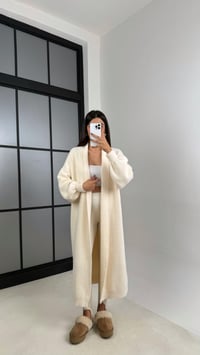 Ekru Uzun Oversize Triko Hırka GAUS-00157GAUSHIRKAGAUS-00157