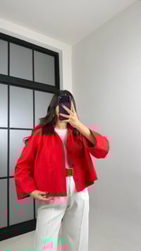 Kırmızı Çıtçıt Düğmeli Astarlı Cepli Ceket GAUS-00913GAUSCEKETGAUS-00913