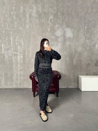Fino Gri Leopar Desenli Triko Etekli TakımGausTAKIMGU00903957