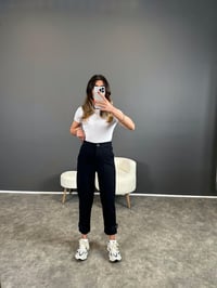 Ren Lacivert Beli Lastikli Paça Detaylı PantolonGausPANTOLONGU004375