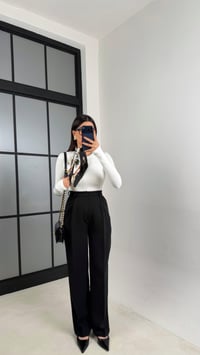 Siyah Cep Detaylı Palazzo Pantolon GAUS-00803GAUSPANTOLONGAUS-00803