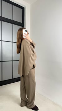 Haki Kemerli Pelerinli Panço Beli Lastikli Pantolon Premium Takım GAUS-00989GAUSTAKIMGAUS-00989
