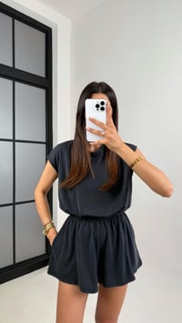 Antrasit Oys Muadil Sırt Dekolteli Modal Şortlu Tulum Gaus00596GausTULUMGU1002395