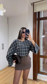 Siyah Ekoseli Muadil Bluz GAUS-00721GAUSBLUZGAUS-00721