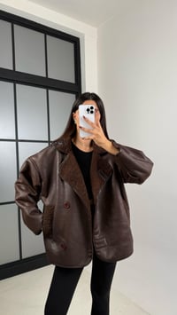 Kahve İçi Kürklü Düğmeli Cep Detaylı Mont GAUS-00216GAUSMONTGAUS-00216