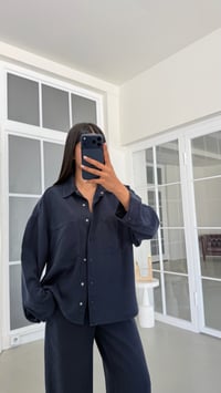 Lacivert Gömlek Pantolon İkili Premium Tencel Denim Takım GAUS-02099GAUSTAKIMGAUS-02099