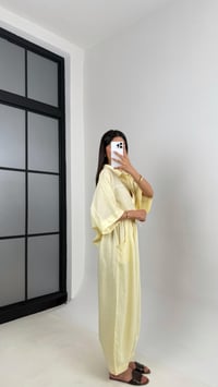 Sarı Polo Yaka Yarasa Kol Bluz Şalvar Pantolon Md Muadil Premium Keten Takım Gaus00542GausTAKIMGU1002265
