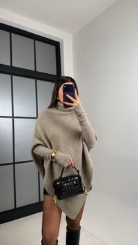 Vizon Balıkçı Yaka Asimetrik Kesim Kazak GAUS-00952GAUSKAZAKGAUS-00952