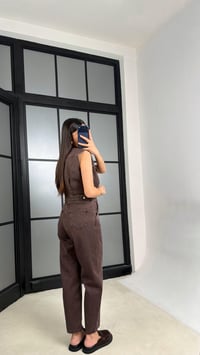 Kahve ZR Muadil Premium Denim Tulum GAUS-01280GAUSTULUMGAUS-01280