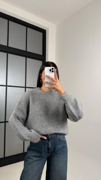 Gri Örgü Kazak GAUS-00511GAUS الكنزات GAUS-00511