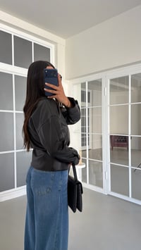 Siyah Düğme Detaylı Premium Deri Ceket GAUS-01992GAUSJacketsGAUS-01992