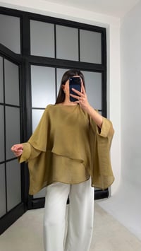 Yağ Yeşili Transparan Premium Tasarım Pelerin GAUS-01110GAUSBLUZGAUS-01110