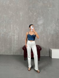 Ekru Straight Jean Gaus00016GausDENİM PANTOLONGU1001020