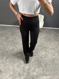 Oysh Baskılı Siyah Fitilli Pantolon GausPANTOLONGU004276